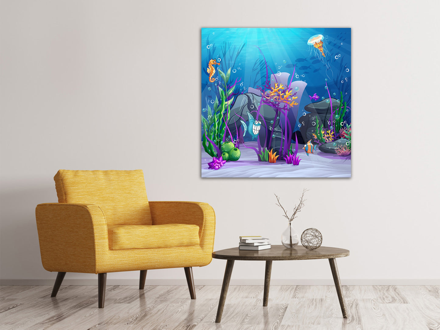 Leinwandbild Unterwasserschatzsuche