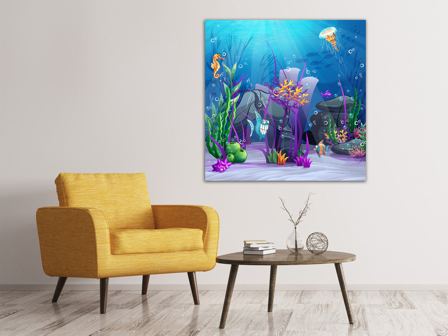 Leinwandbild Unterwasserschatzsuche