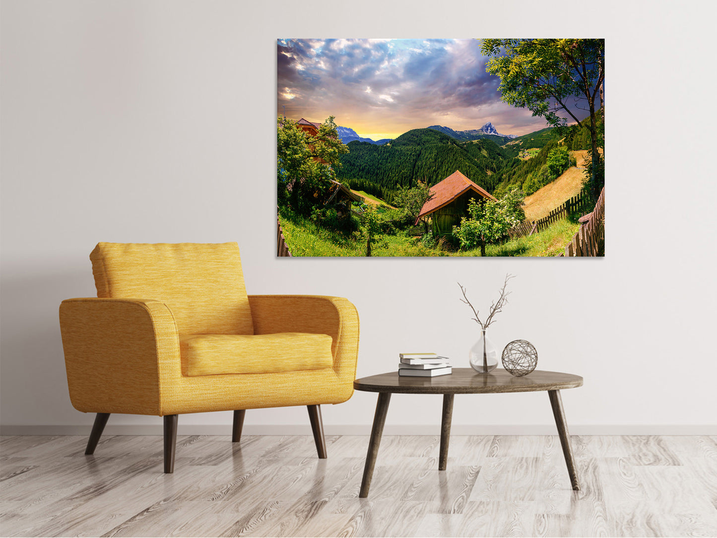 Leinwandbild Schweizer Berge im Sommer
