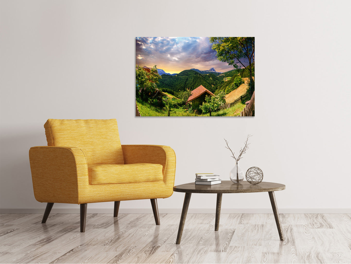 Leinwandbild Schweizer Berge im Sommer