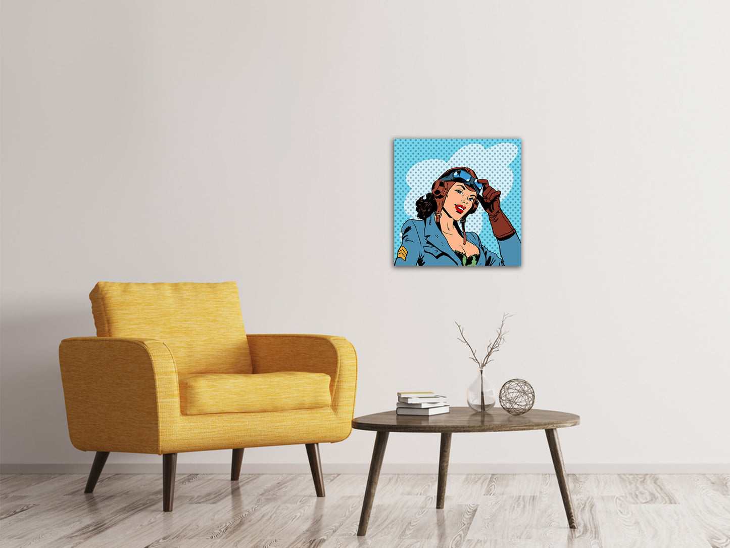 Leinwandbild Pop Art Pilotin