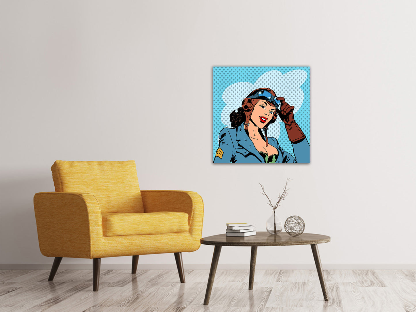 Leinwandbild Pop Art Pilotin