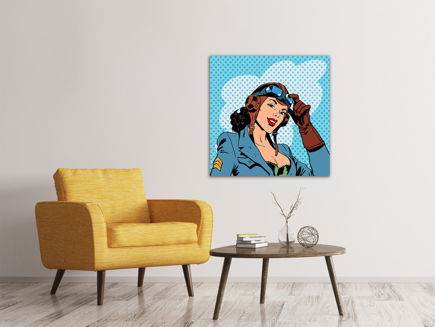 Leinwandbild Pop Art Pilotin