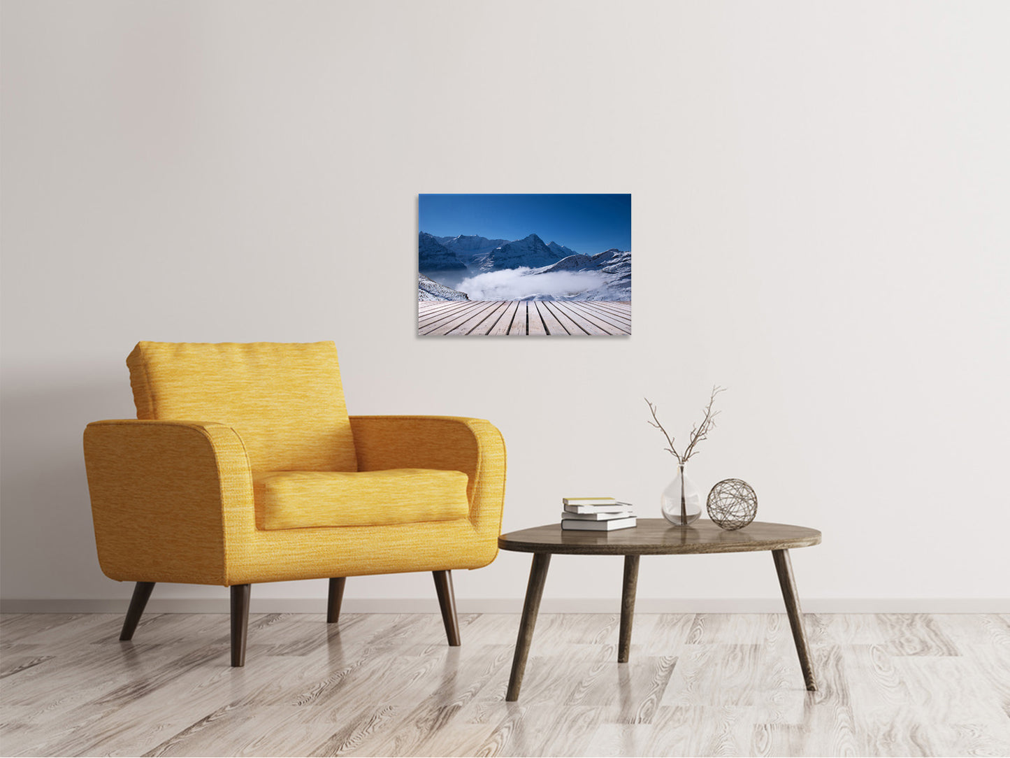 Leinwandbild Sonnenterrasse in den Schweizer Alpen