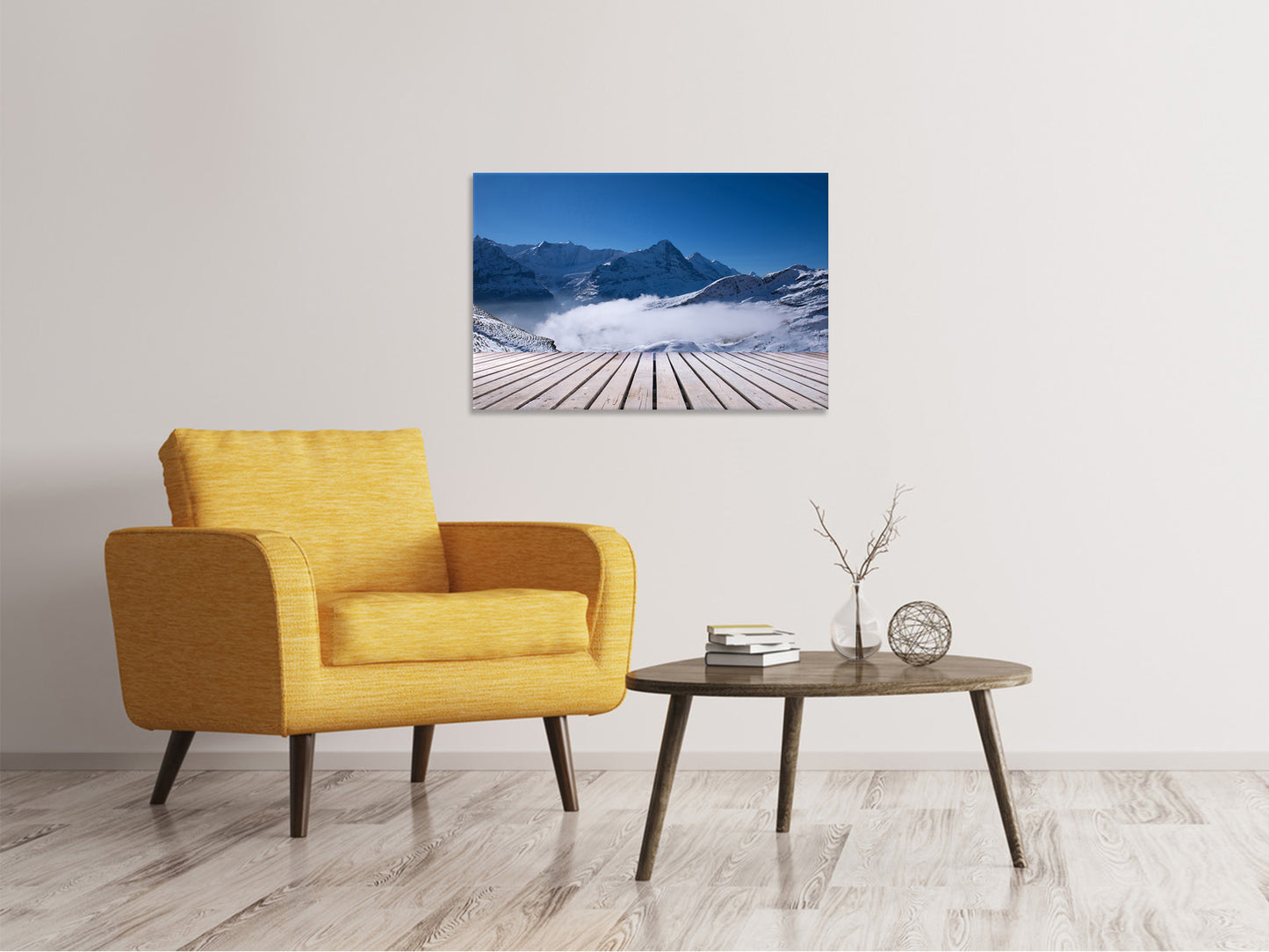 Leinwandbild Sonnenterrasse in den Schweizer Alpen