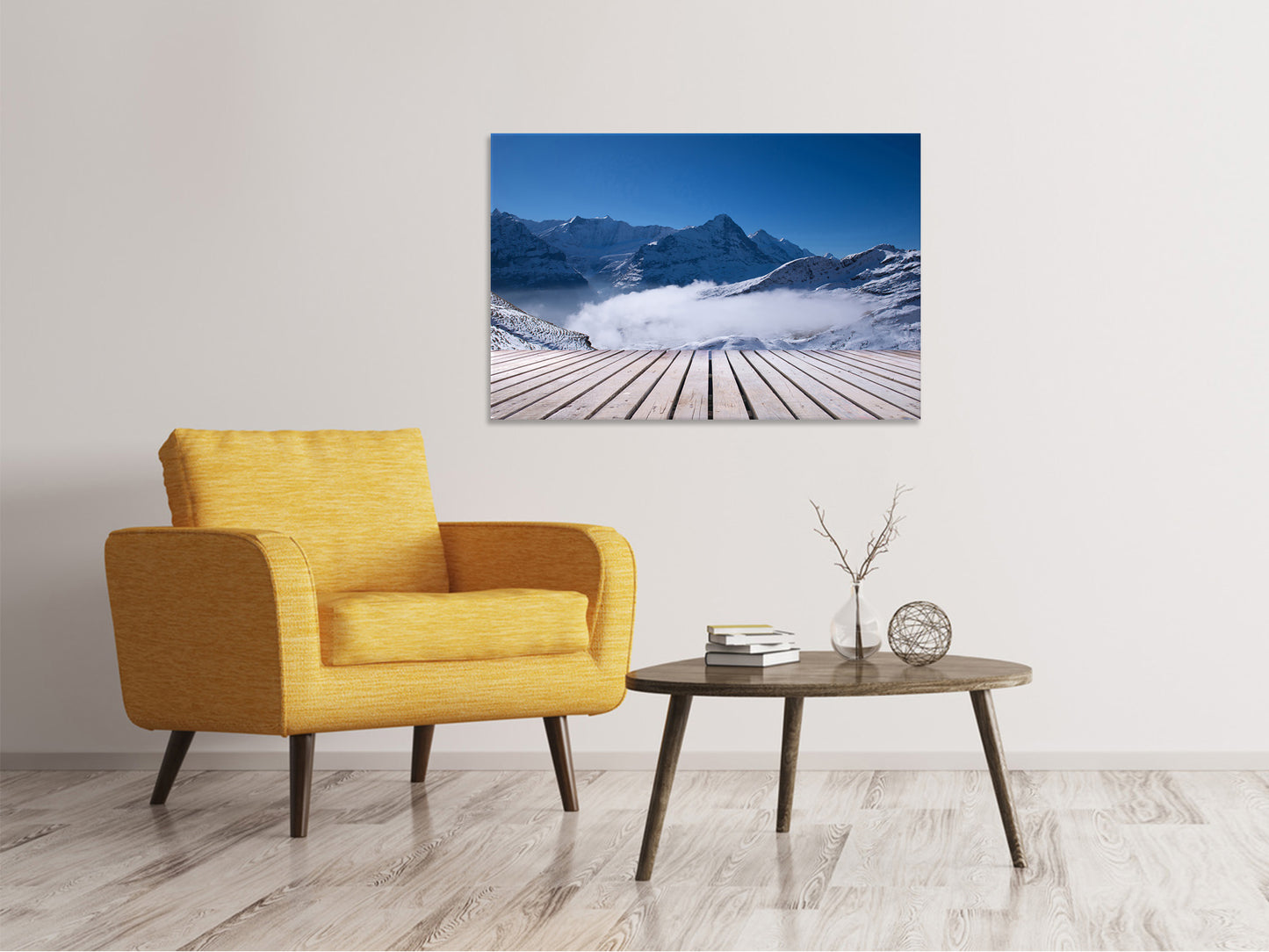 Leinwandbild Sonnenterrasse in den Schweizer Alpen