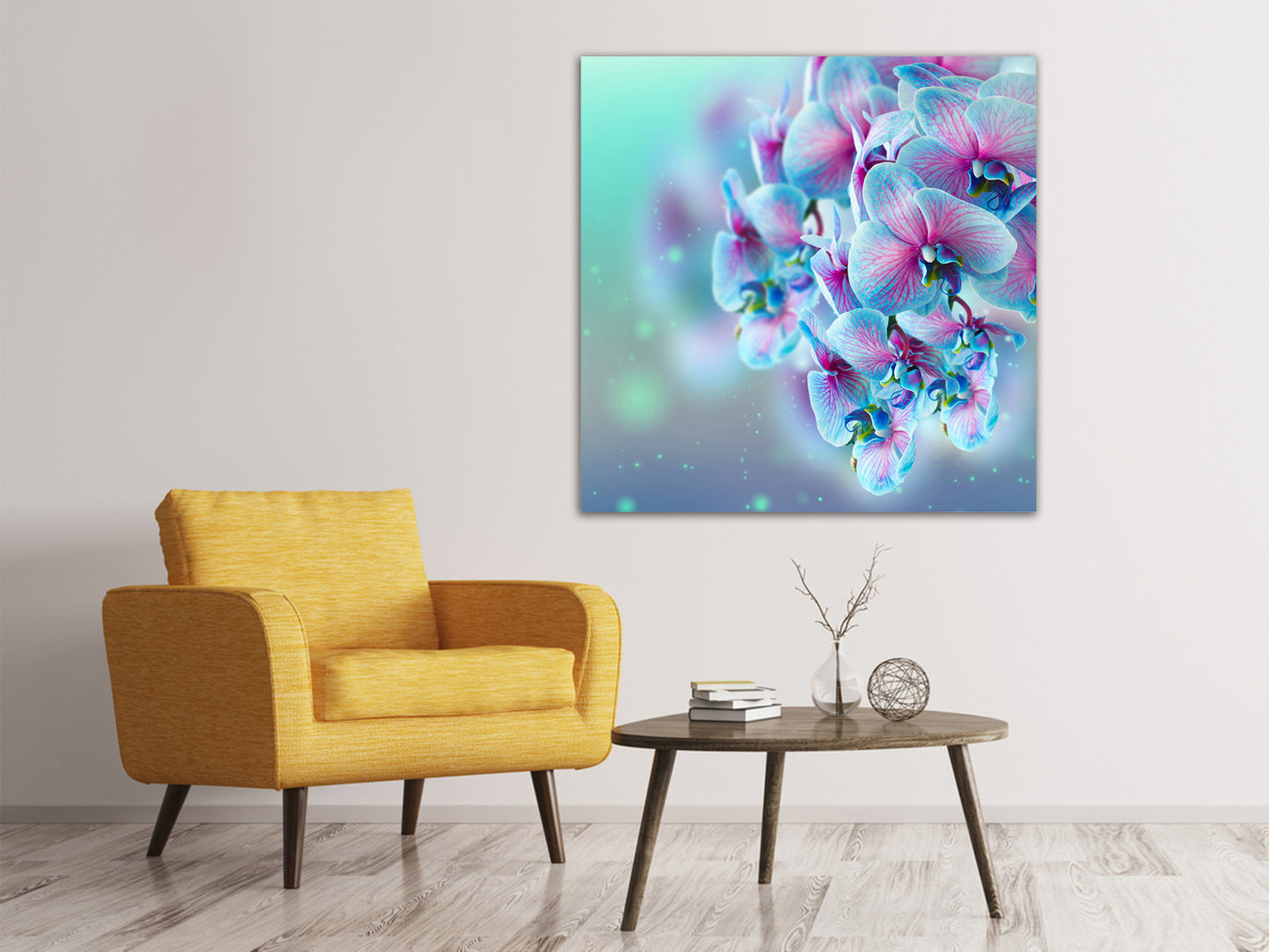 Leinwandbild Farbige Orchideen