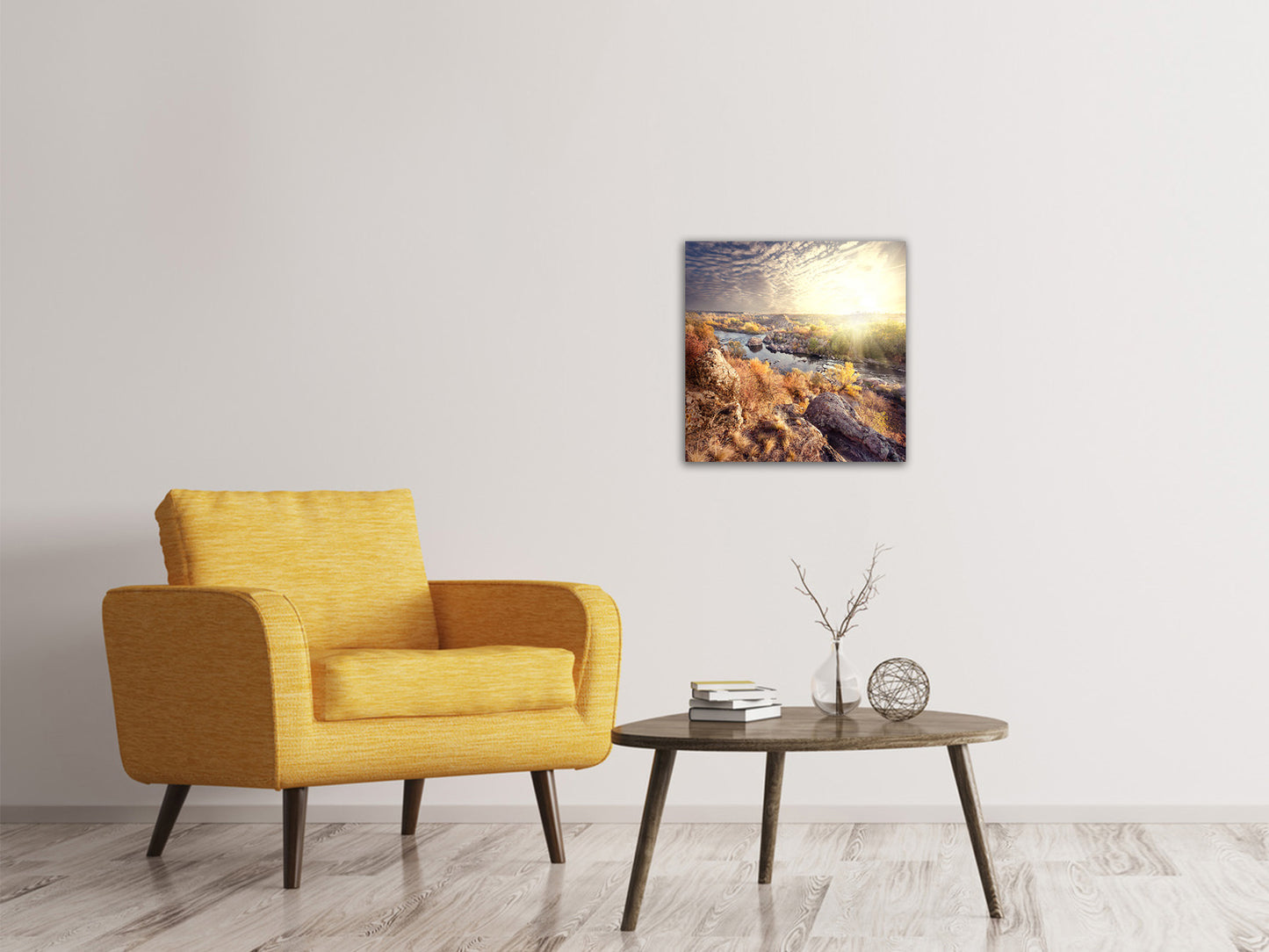 Leinwandbild Sonnenaufgang am Fluss