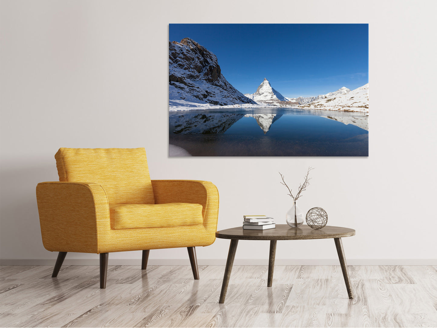 Leinwandbild Der Riffelsee am Matterhorn