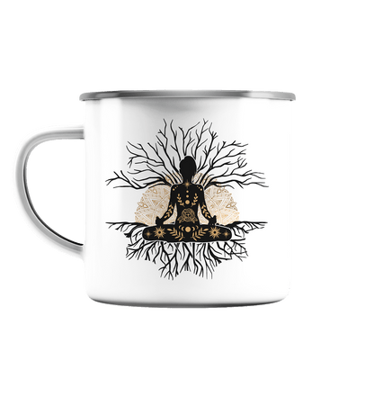 OM - Emaille Tasse (Silber)