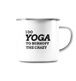 I DO YOGA TO BURNOFF THE CRAZY  - Emaille Tasse (Silber)