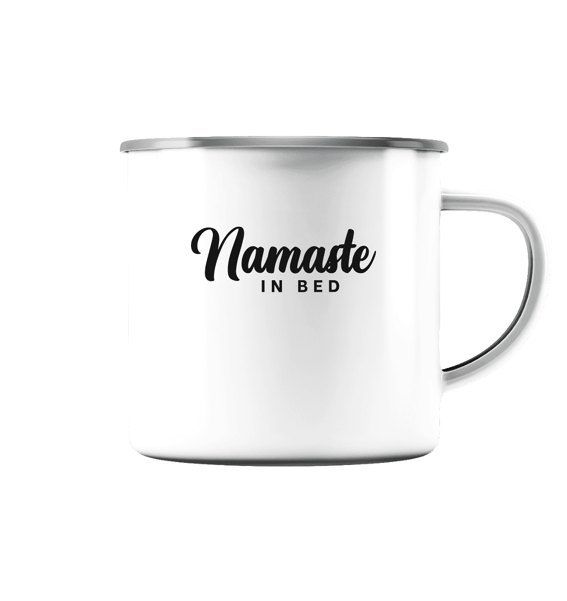 NAMASTE IN BED - Emaille Tasse (Silber)