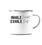 Einatmen - Emaille Tasse (Silber)