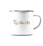 Namaste blumig - Emaille Tasse (Silber)