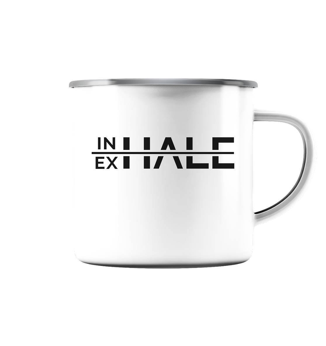 IN HALE - EX Hale - Emaille Tasse (Silber)