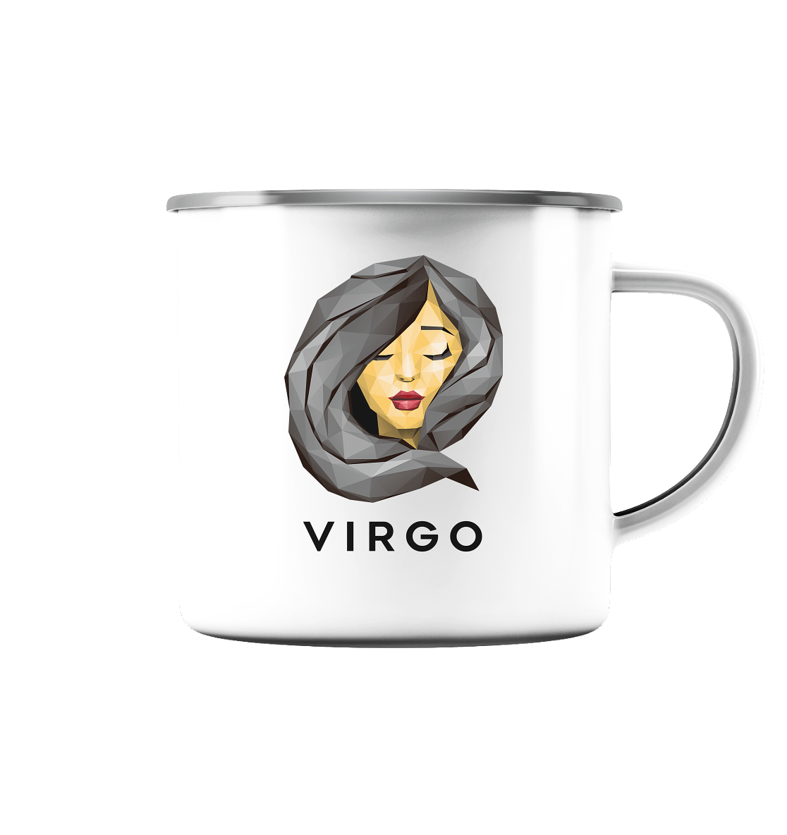 Jungfrau Sternzeichen (Virgo) - Emaille Tasse (Silber)