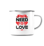 Liebe - Emaille Tasse (Silber)