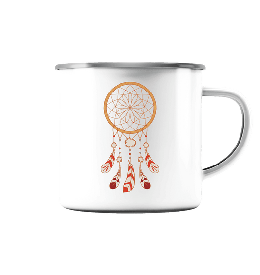 TRAUMFÄNGER - URSPRÜNGLICH INDIANISCHE SCHUTZAMULETTE - Emaille Tasse (Silber)