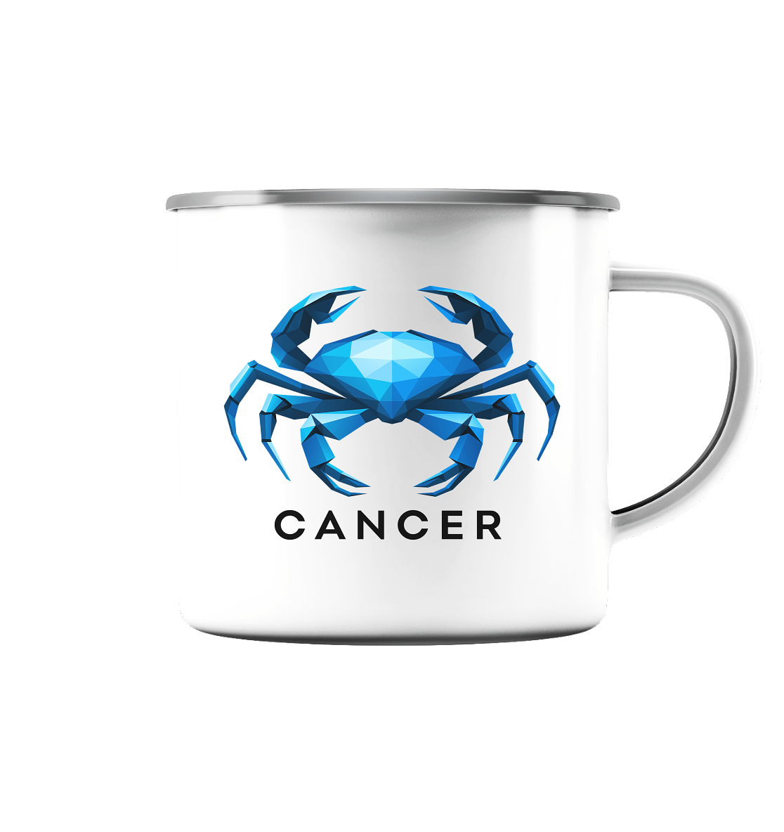 Krebs Sternzeichen (Cancer) - Emaille Tasse (Silber)