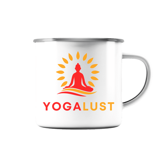 Yogalust - Emaille Tasse (Silber)