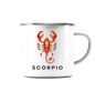 Skorpion Sternzeichen (Scorpio) - Emaille Tasse (Silber)