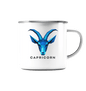 Steinbock Sternzeichen (Capricorn) - Emaille Tasse (Silber)