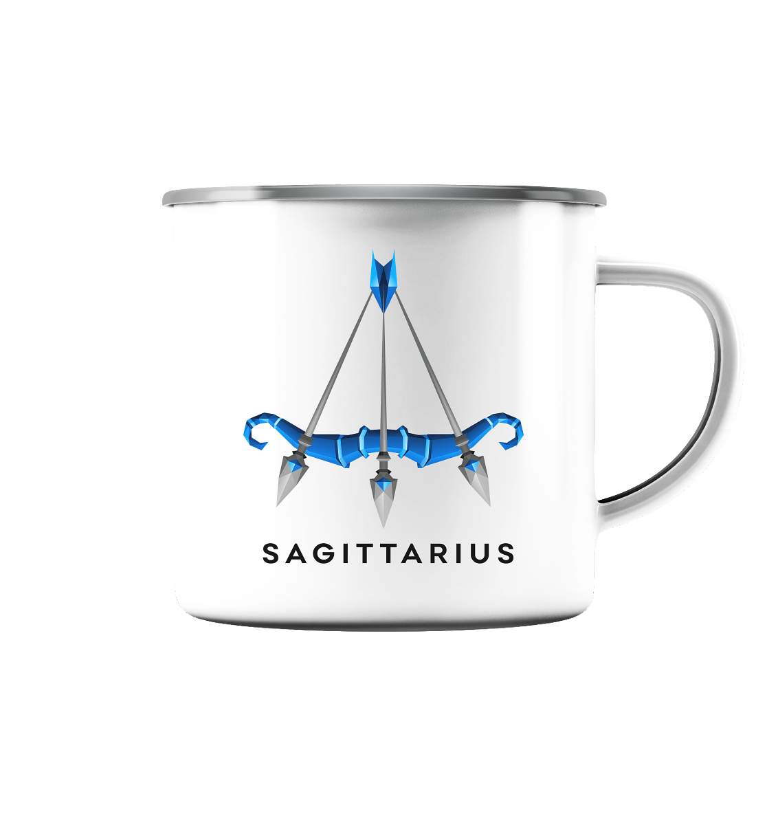 Schütze Sternzeichen (Sagittarius) - Emaille Tasse (Silber)