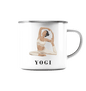 FLEXIBEL SEIN MIT YOGA  - Emaille Tasse (Silber)