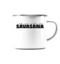 I AM JUST HERE FOR SAVASANA ICH BIN NUR FÜR SAVASANA HIER - Emaille Tasse (Silber)