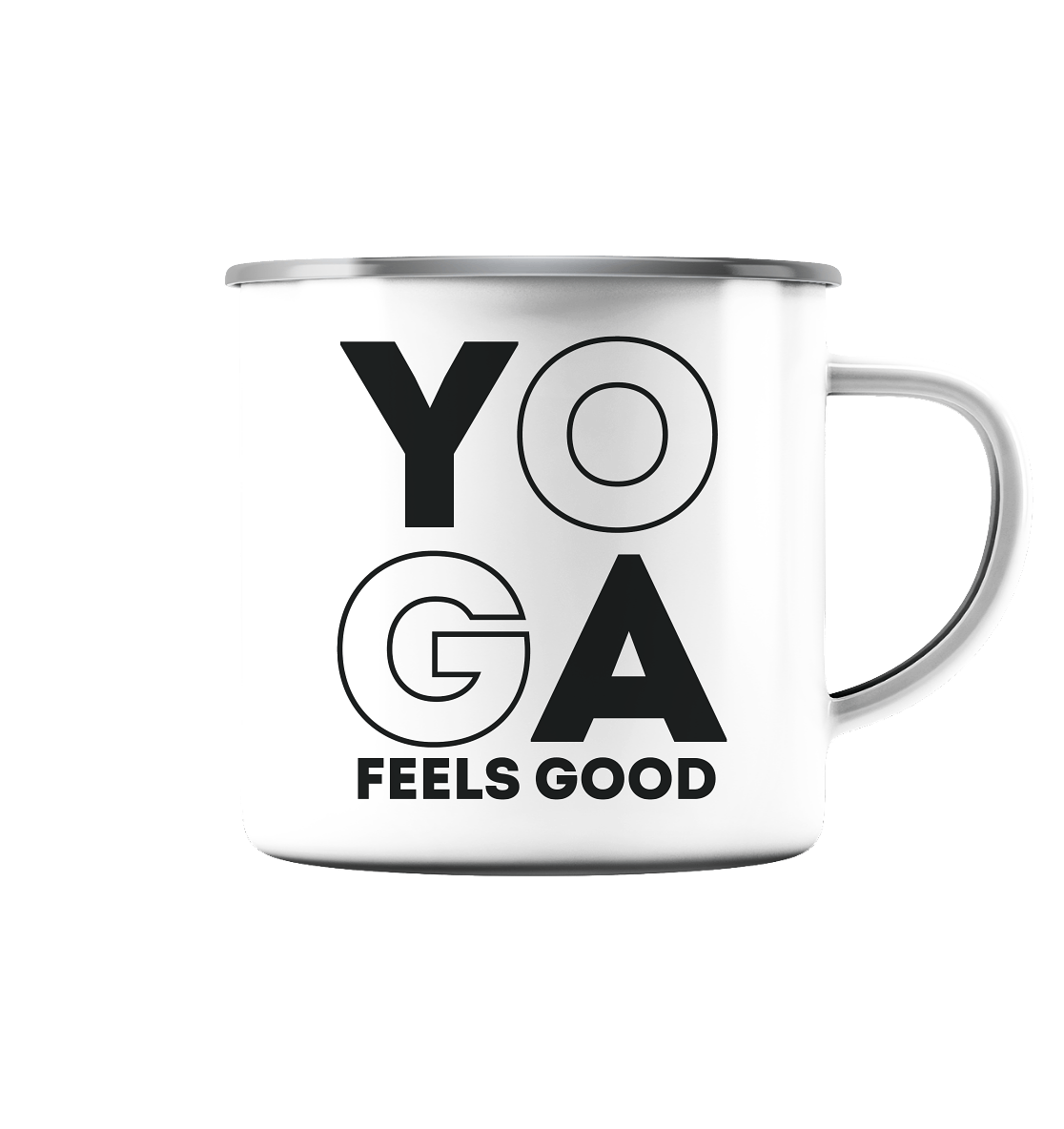 Feels Good - Emaille Tasse (Silber)