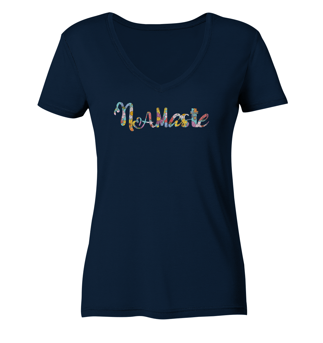 Namaste blumig - Damen V-Neck Shirt Bio