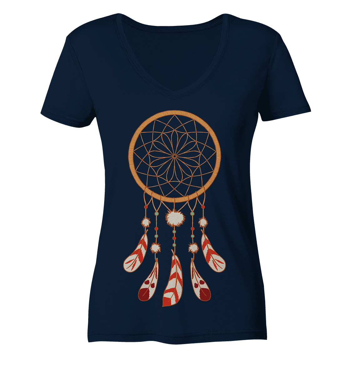 TRAUMFÄNGER - URSPRÜNGLICH INDIANISCHE SCHUTZAMULETTE - Damen  V-Neck Shirt