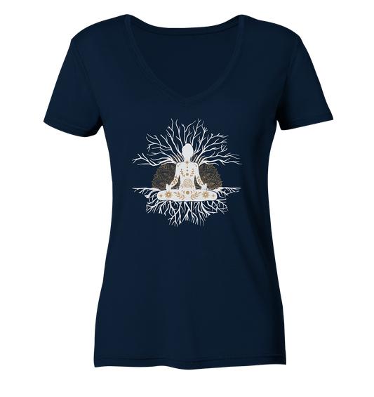 OM  - Damen V-Neck Shirt Bio