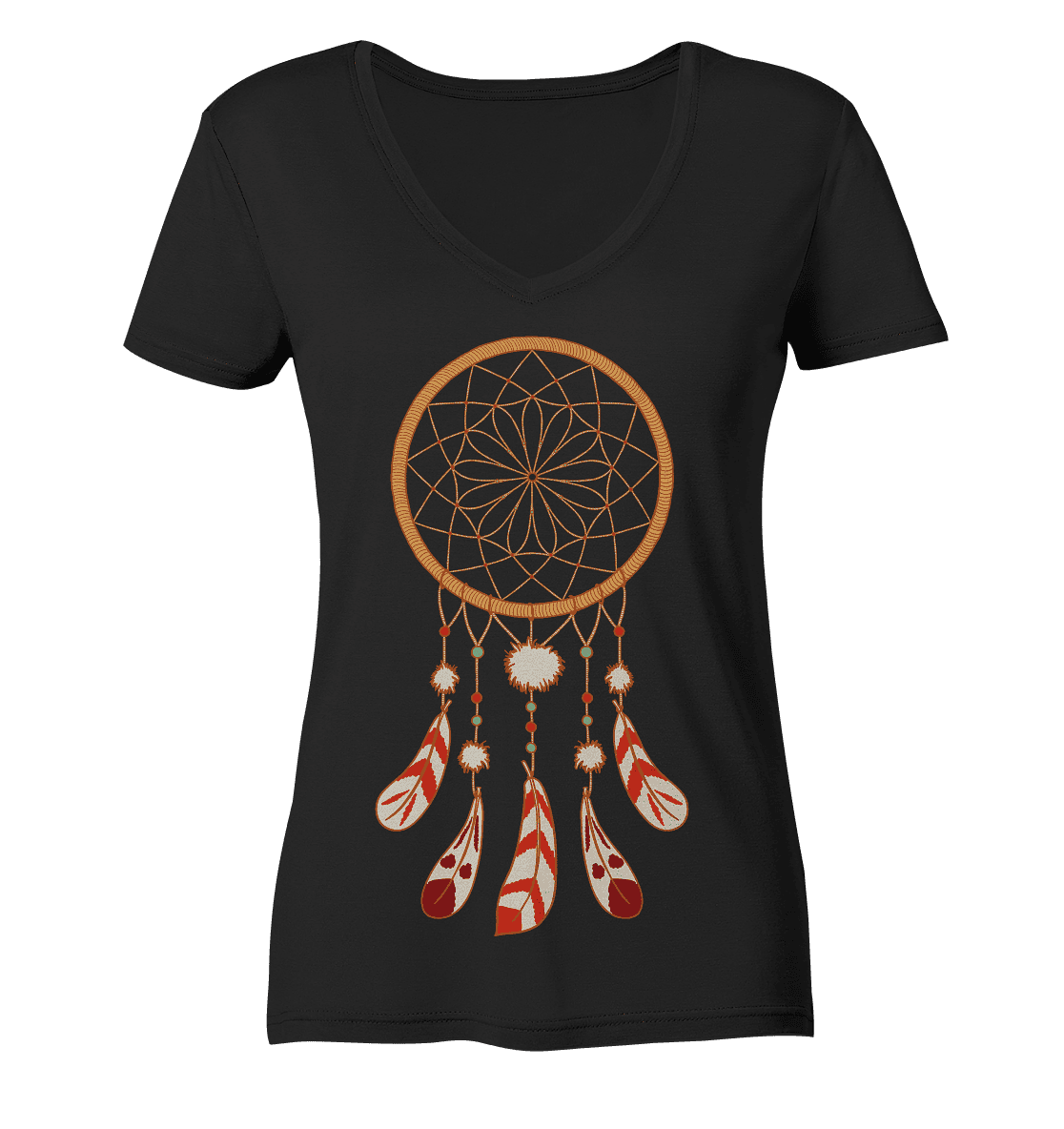 TRAUMFÄNGER - URSPRÜNGLICH INDIANISCHE SCHUTZAMULETTE - Damen  V-Neck Shirt