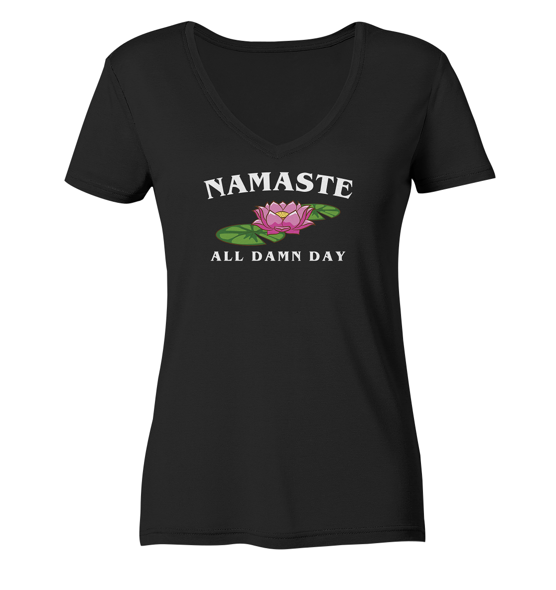 Namaste Blume - Damen V-Neck Shirt