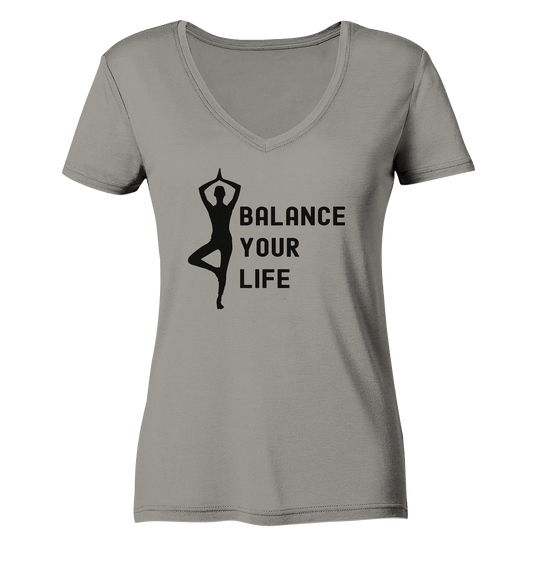 Yoga & Balance - Damen V-Neck Shirt Bio