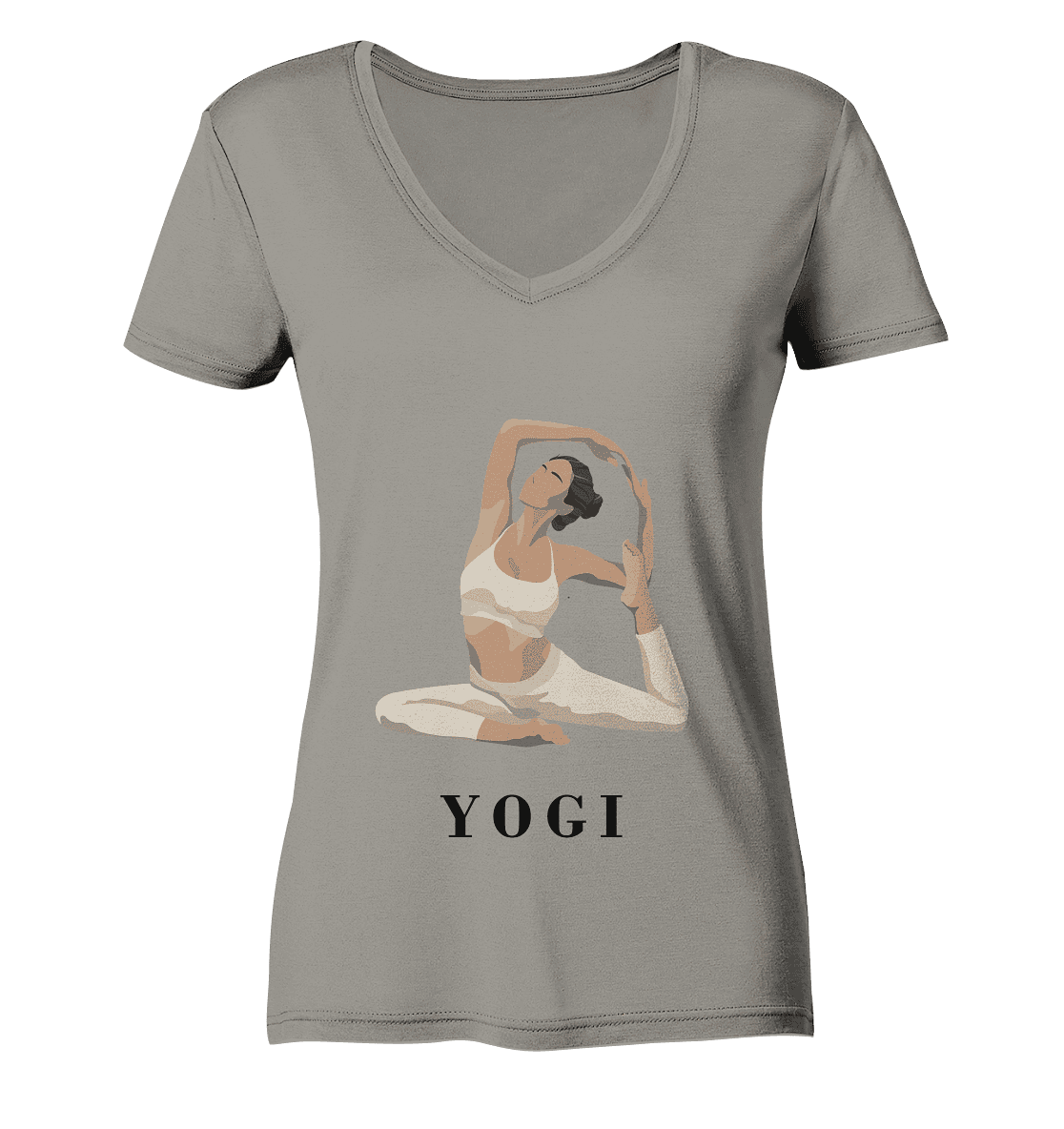 FLEXIBEL SEIN MIT YOGA  - Damen V-Neck Shirt