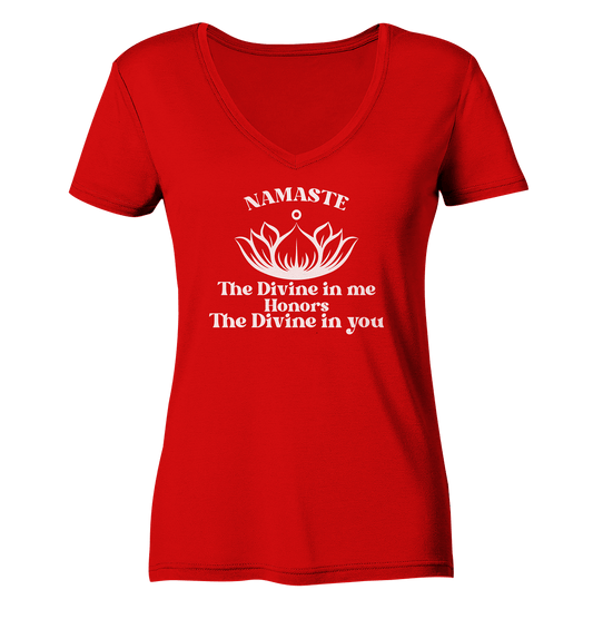 Namaste - Damen V-Neck Shirt Bio