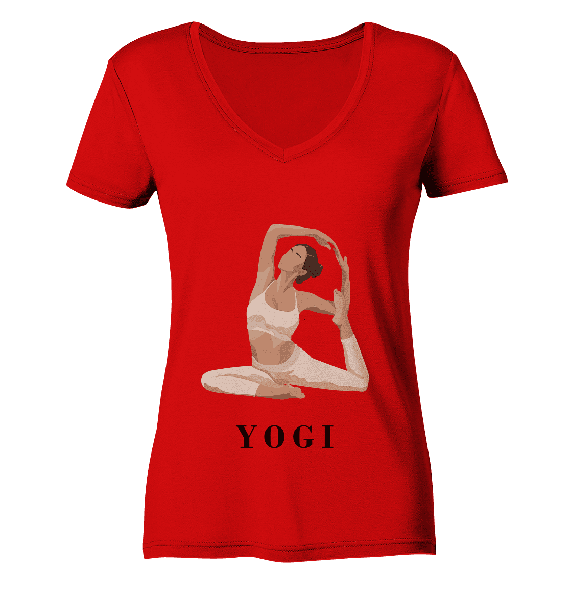 FLEXIBEL SEIN MIT YOGA  - Damen V-Neck Shirt