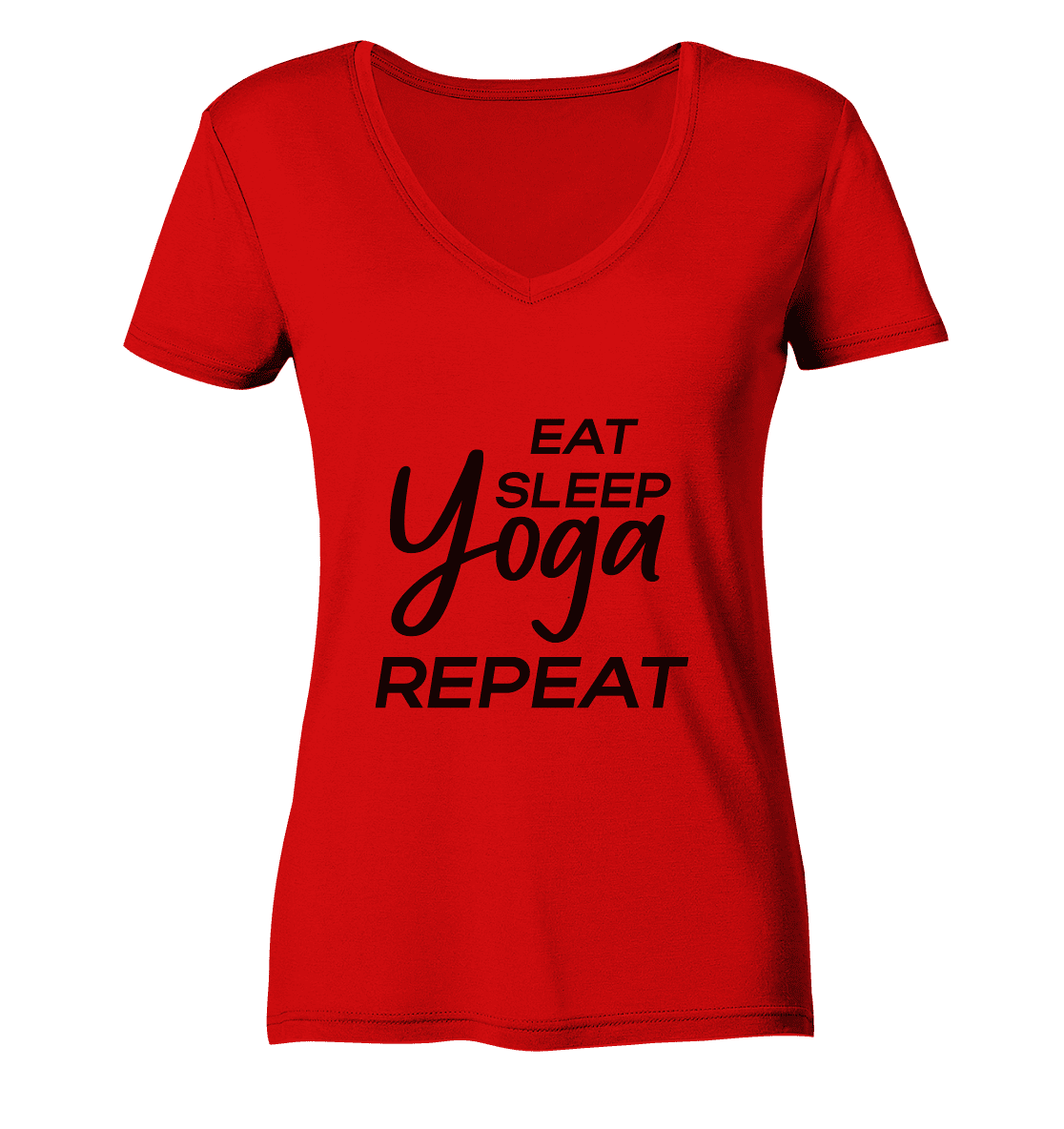 ESSEN, SCHLAFE & YOGA UND DANN WIEDERHOLEN - Damen V-Neck Shirt