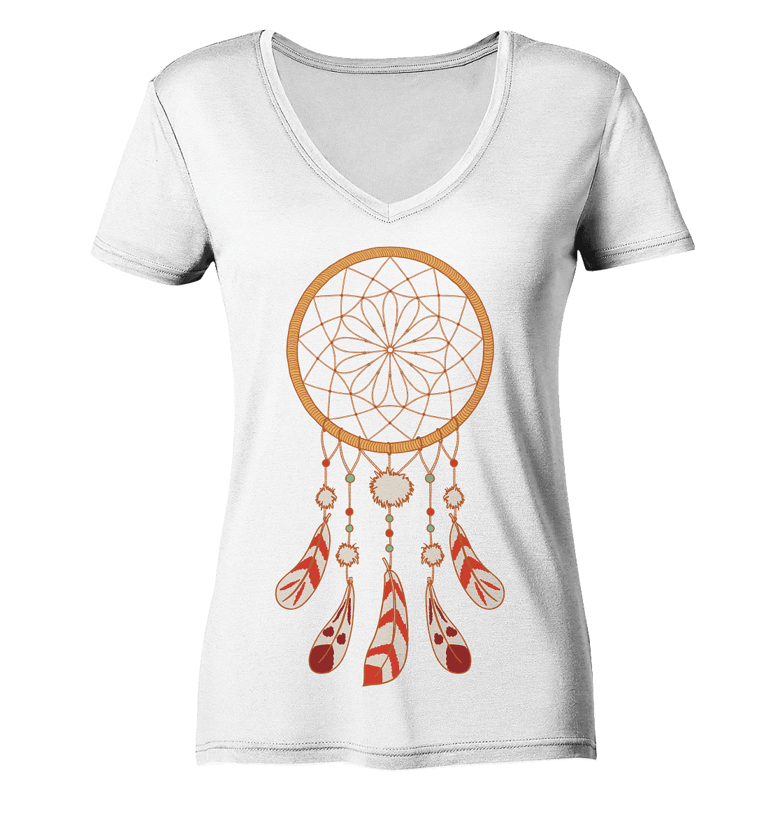 TRAUMFÄNGER - URSPRÜNGLICH INDIANISCHE SCHUTZAMULETTE - Damen  V-Neck Shirt