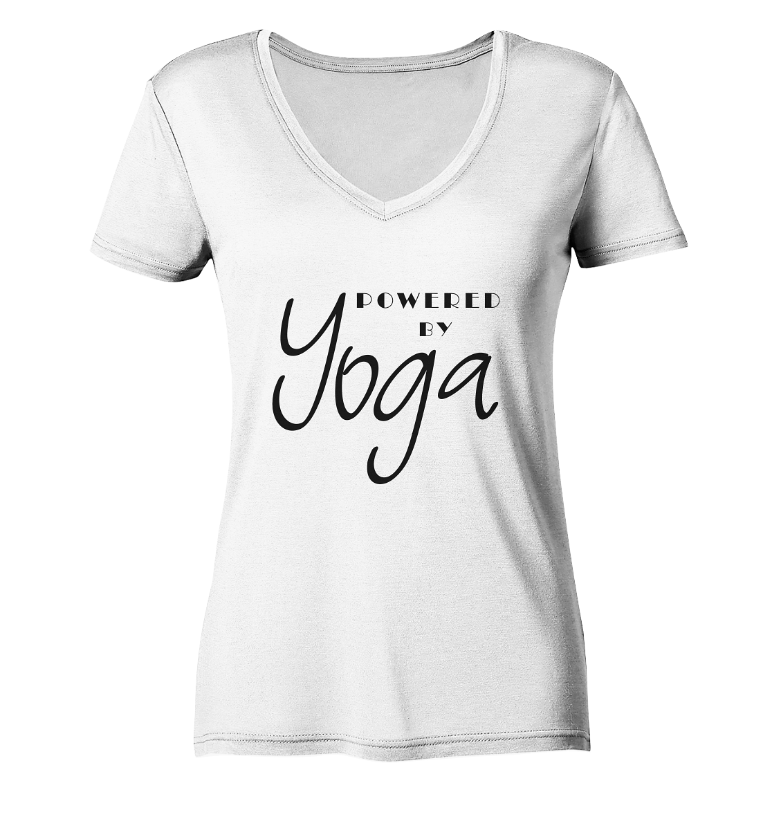 POWERED BY YOGA - Damen V-Neck Shirt Bio