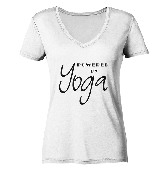 POWERED BY YOGA - Damen V-Neck Shirt Bio