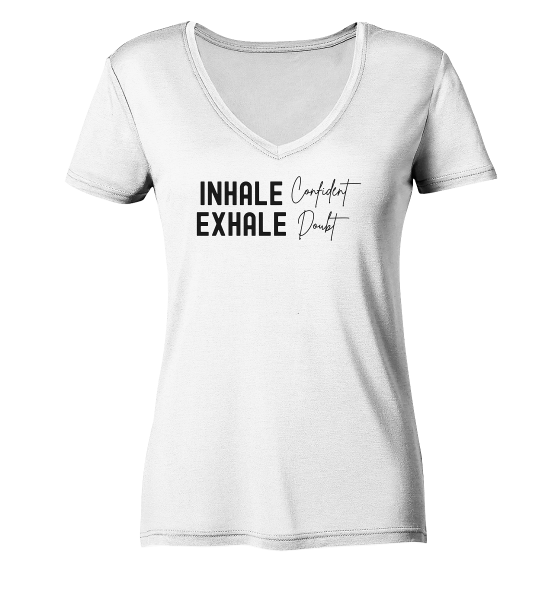 Einatmen - Damen V-Neck Shirt Bio