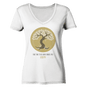 Happy  - Damen V-Neck Shirt Bio