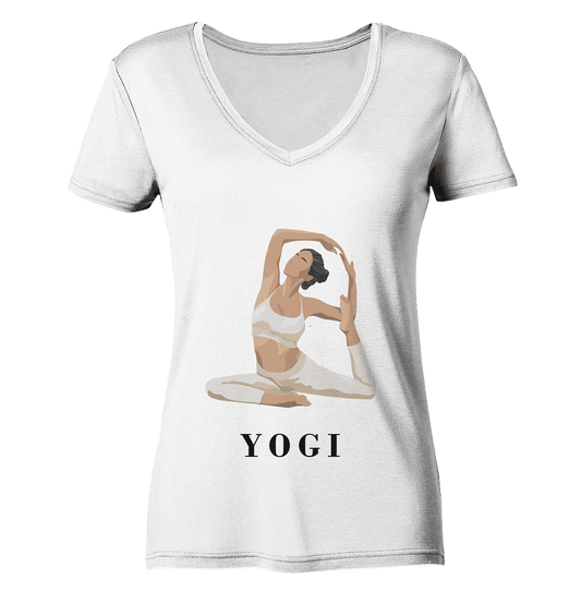 FLEXIBEL SEIN MIT YOGA  - Damen V-Neck Shirt