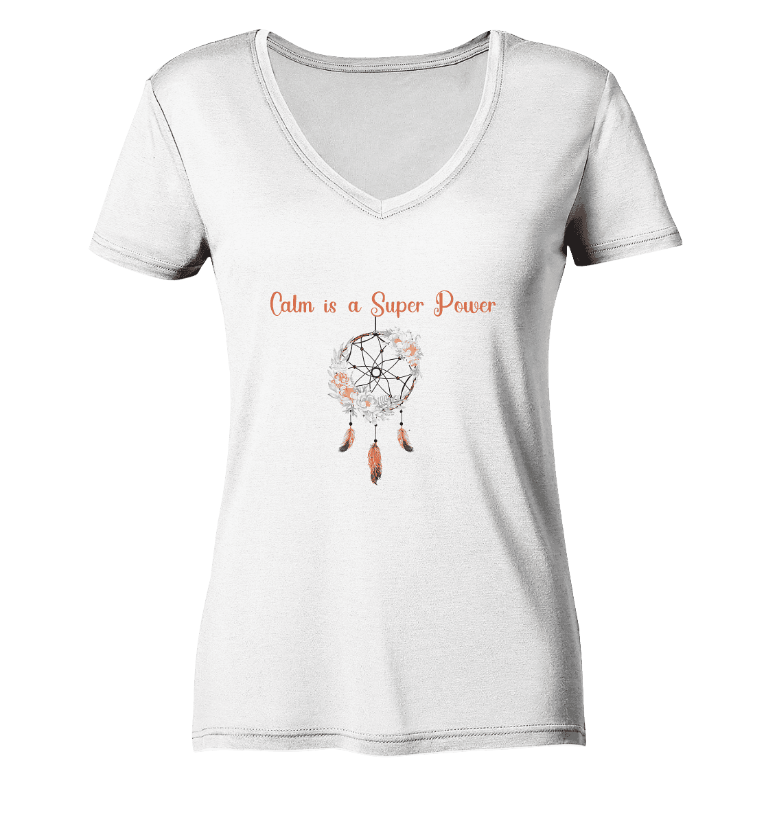 In der Ruhe liegt die Kraft - Calm is a Super Power - Damen V-Neck Shirt Bio