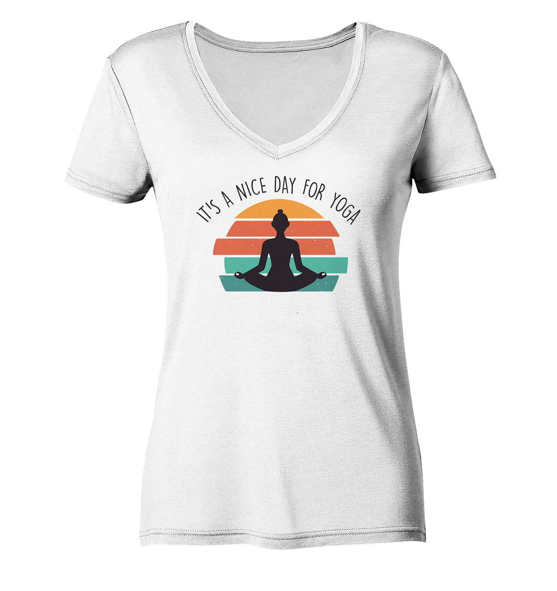 Jeden Tag Yoga -Damen V-Neck Shirt Bio