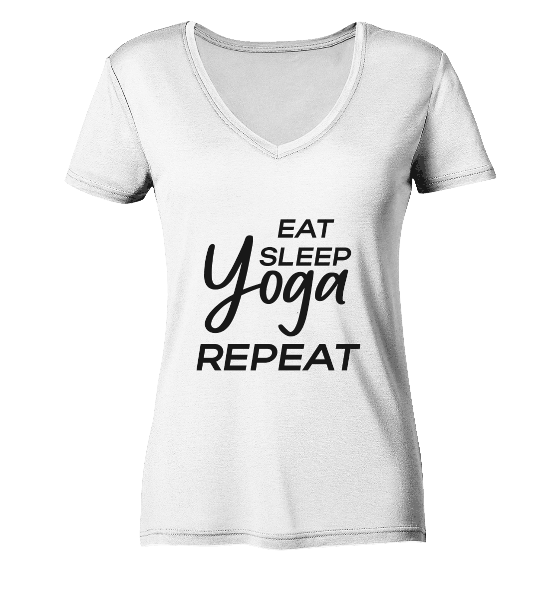 ESSEN, SCHLAFE & YOGA UND DANN WIEDERHOLEN - Damen V-Neck Shirt