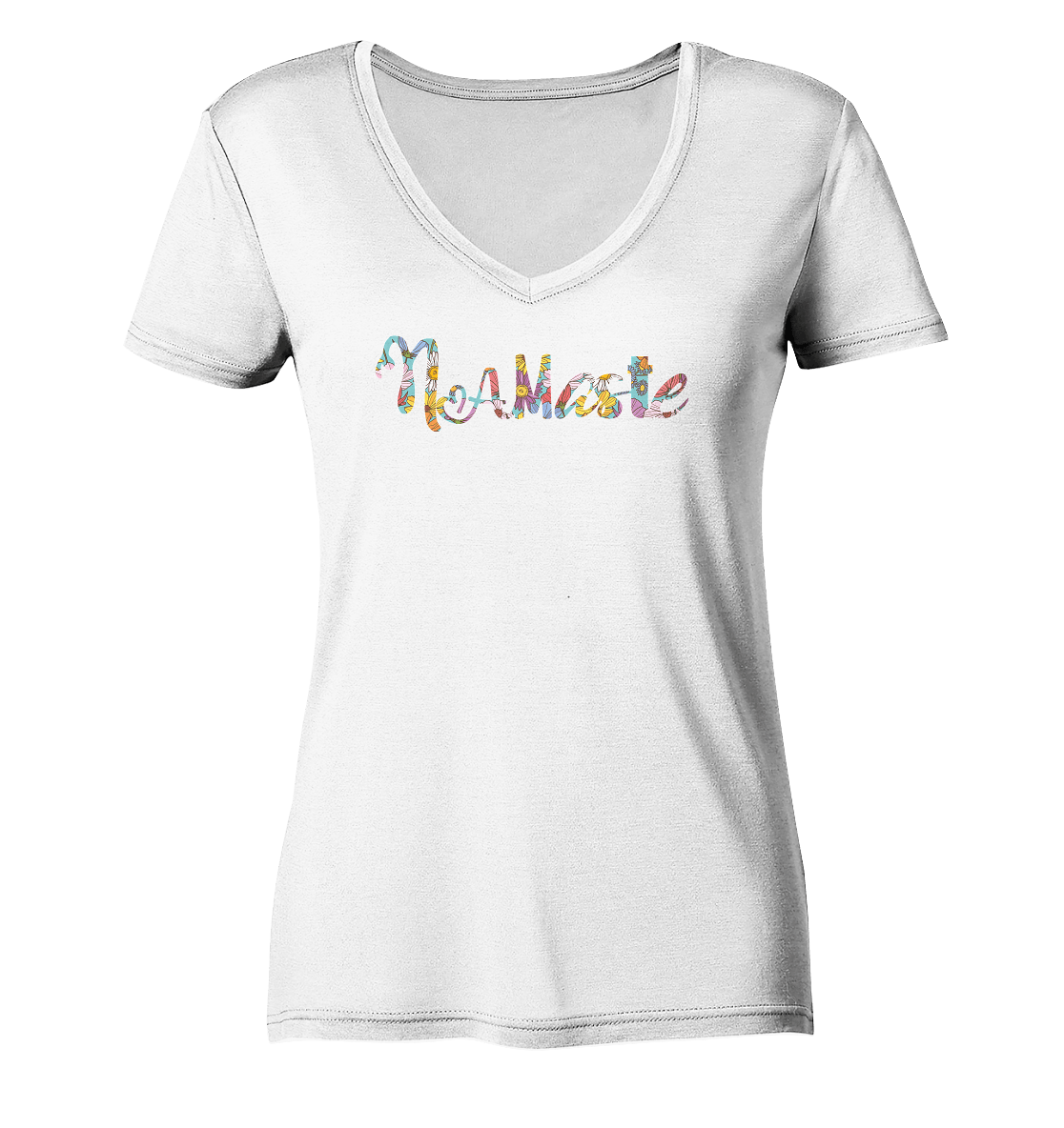 Namaste blumig - Damen V-Neck Shirt Bio